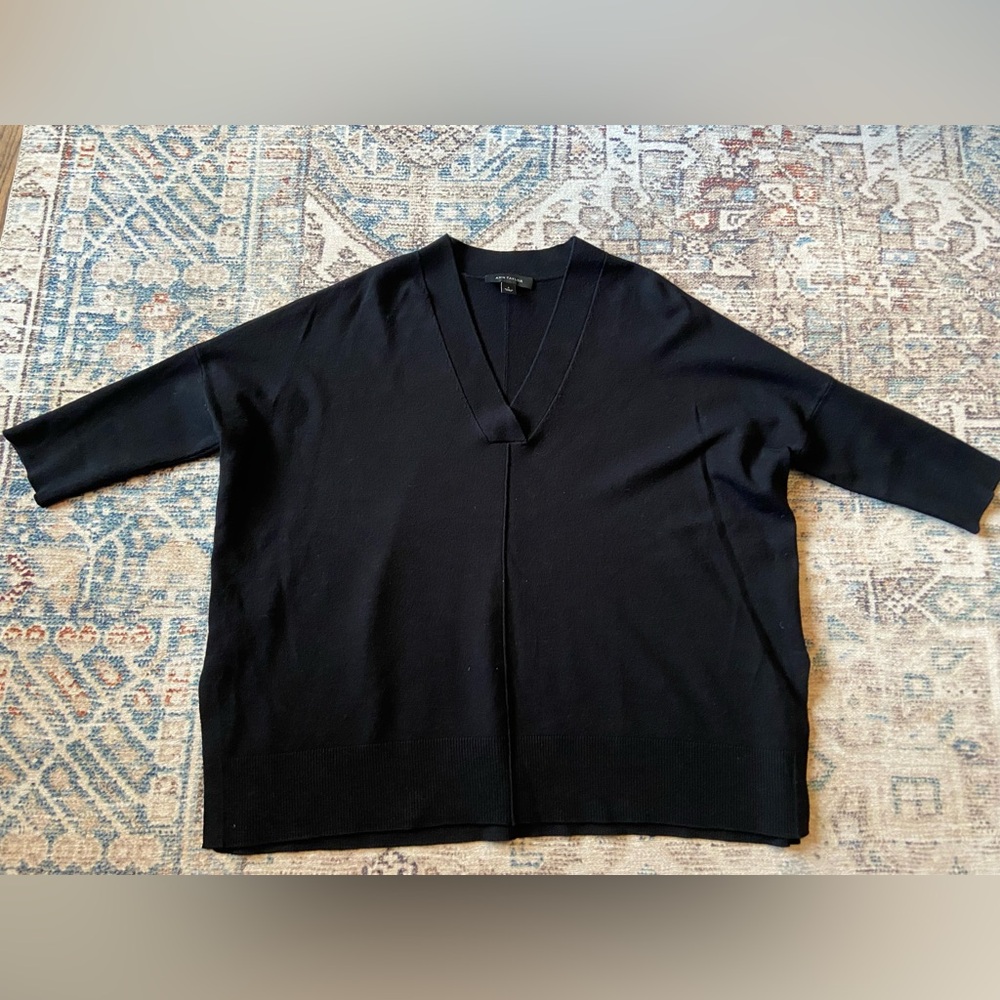 Ann Taylor black poncho style sweater, women’s Small